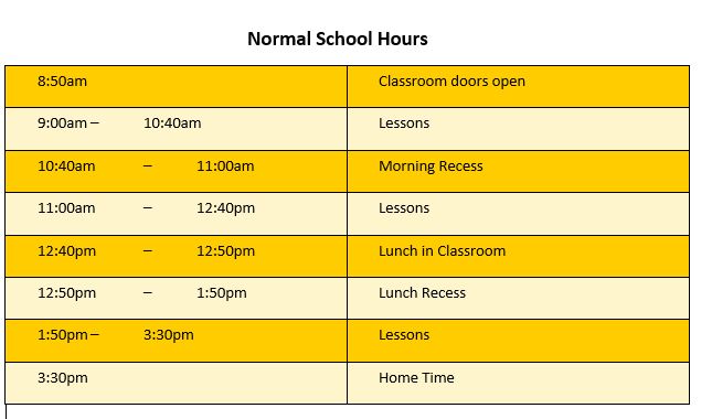 Normal School Hours